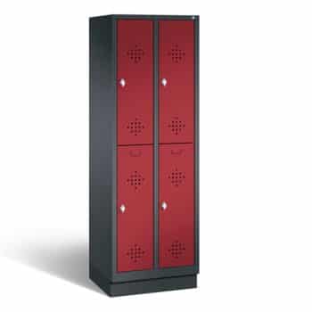 2-deurs 2-koloms sokkel zwart-rood