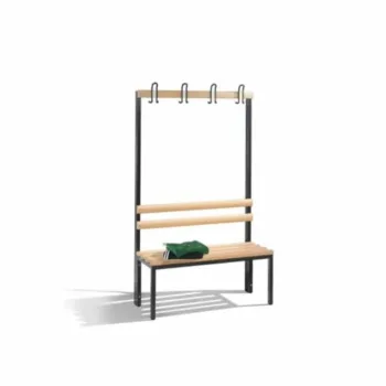 Bank gelakte houten zitvlak kapstok klein