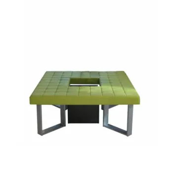 Bank kunstleder square met vaas