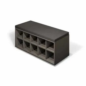 zitbank met open schoenenvakken