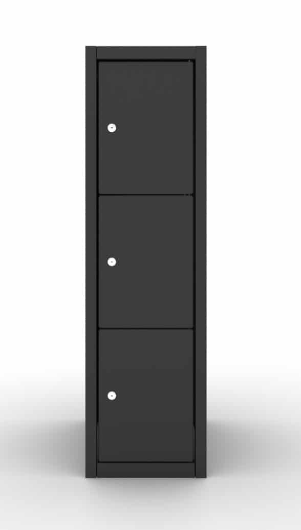Darkline 3 deurs locker halfhoog 1 kolom 300mm