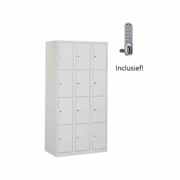 Lockerkast 12-deurs metaal Pincode