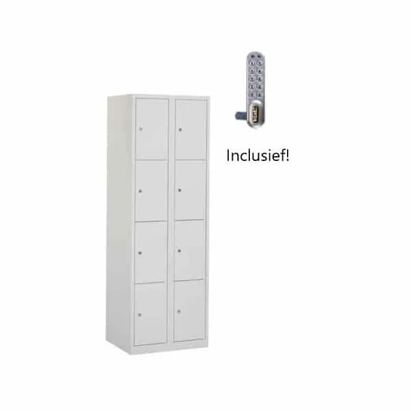 Lockerkast 8-deurs metaal Pincode
