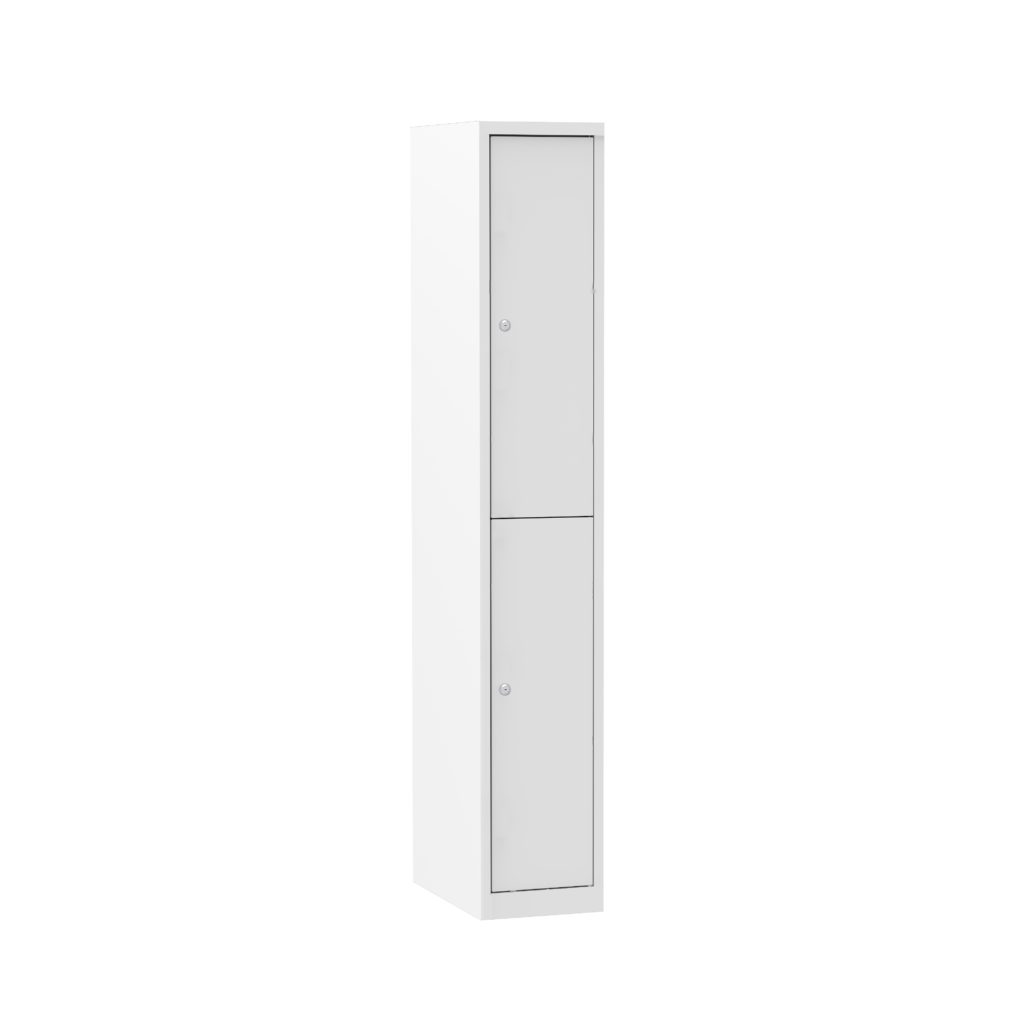 Witte 2-deurs garderobekast metaal